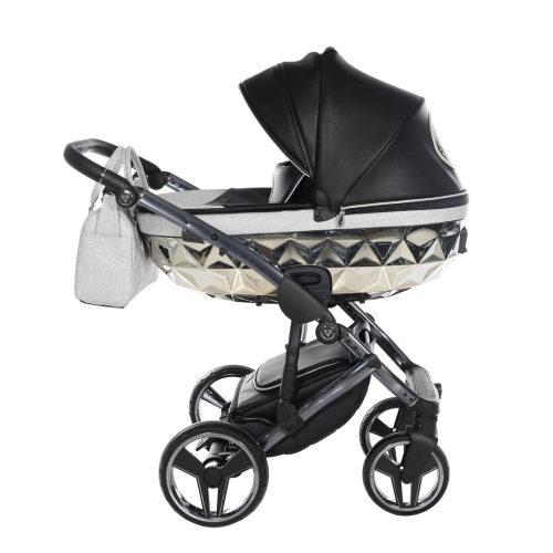 Junama Hand Craft Glitter 3in1 Multifunktions-Kinderwagen - Schwarz/Silber