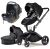 Hot Mom 3in1 ECO Leather High Landscape Kinderwagen - schwarz 