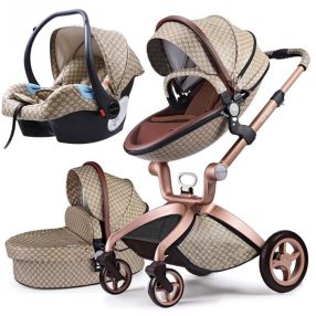   Hot Mom 3in1 ECO Leder Hohe Landschaft Kinderwagen - GUCCI Muster Limited