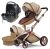 Hot Mom 3in1 ECO Leder Hohe Landschaft Kinderwagen - GUCCI Muster Limited