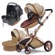 Hot Mom 3in1 ECO Leder Hohe Landschaft Kinderwagen - GUCCI Muster Limited