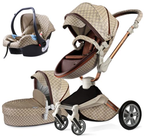 Hot Mom 3in1 ECO Leder 360 Grad Kinderwagen - GUCCI Muster limitiert