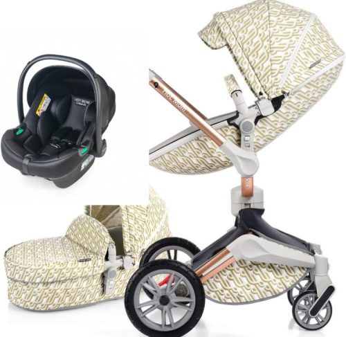 Hot Mom 3in1 ECO Leather 360 Grad Kinderwagen - LÁNC Muster limitiert