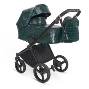 iBebe GLOSS multifunktionaler Kinderwagen - Green crocodile