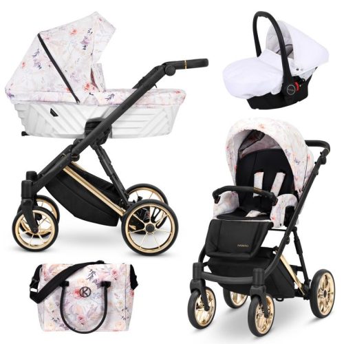 Kunert IVENTO Premium 3in1 Multifunktionskinderwagen - Delicate Flowers