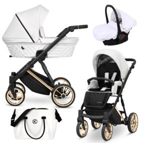   Kunert IVENTO Premium 3in1 Multifunktions-Kinderwagen - White Pearl - Eco Leather