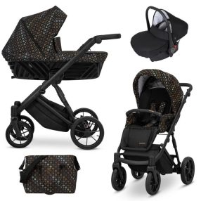 Kunert IVENTO 3in1 Multifunktions-Kinderwagen - Black Style