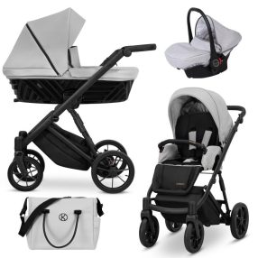   Kunert IVENTO 3in1 multifunktionaler Kinderwagen - Taubengrau - Eco Leder