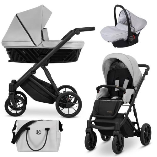 Kunert IVENTO 3in1 multifunktionaler Kinderwagen - Taubengrau - Eco Leder