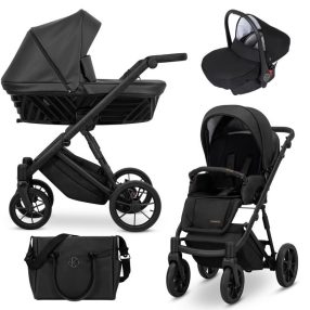   Kunert IVENTO 3in1 multifunktionaler Kinderwagen - Black Pearl - Eco Leather