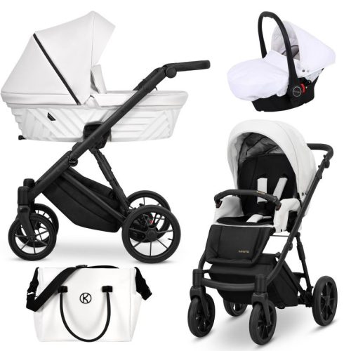 Kunert IVENTO 3in1 multifunktionaler Kinderwagen - White Pearl - Eco Leather