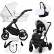 Kunert IVENTO 3in1 multifunktionaler Kinderwagen - White Pearl - Eco Leather