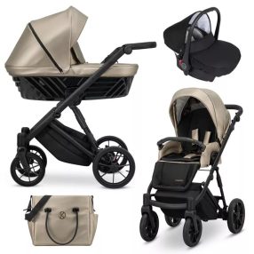  Kunert IVENTO 3in1 multifunktionaler Kinderwagen - Eco Cappucino Metall