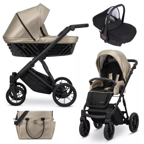 Kunert IVENTO 3in1 multifunktionaler Kinderwagen - Eco Cappucino Metall