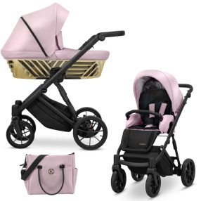   Kunert IVENTO GLAM 3in1 multifunktionaler Kinderwagen - Baby Pink Metalic Eco 