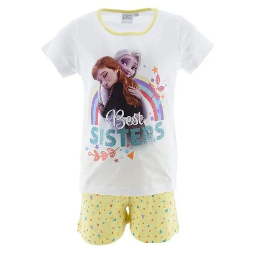 Disney Jégvarázs Best Sisters White gyerek rövid pizsama 5 év / 110 cm