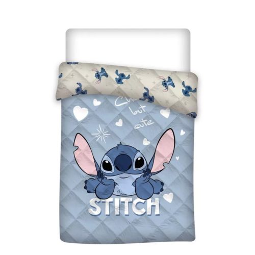 Disney Lilo és Stitch, A csillagkutya Cute Blue steppelt ágytakaró, paplan 140x200cm