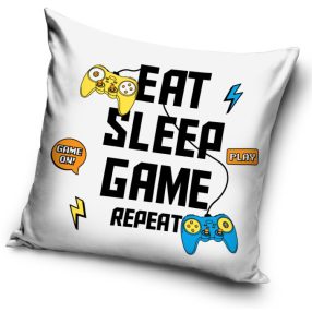 Gamer Repeat White párnahuzat 40x40 cm