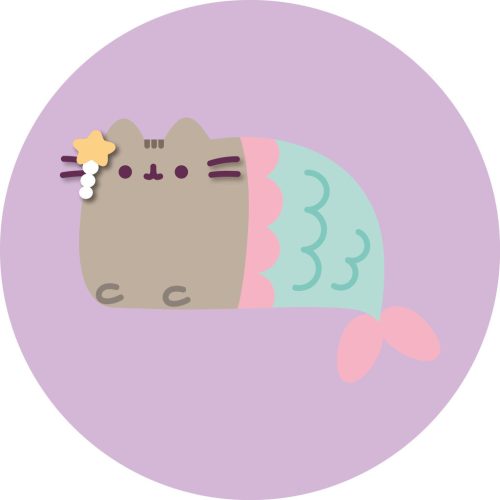 Pusheen Mermaid formapárna, díszpárna 40 cm Velúr