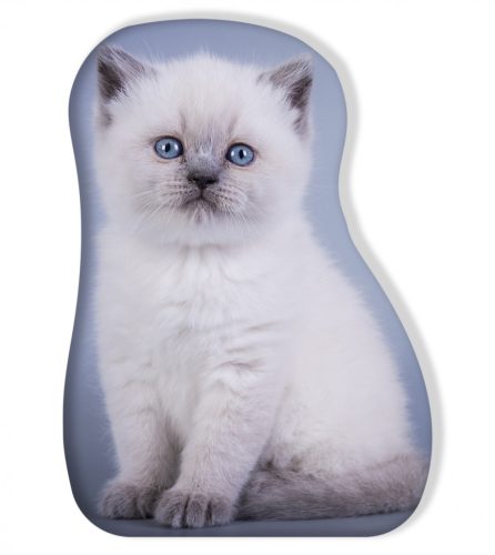 Cicás White Fluffy formapárna, díszpárna 33x36 cm