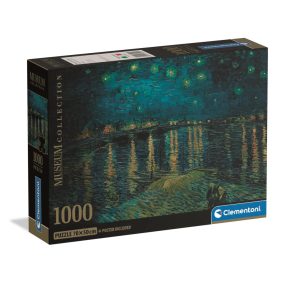   Művészet Starry Night Over the Rhône 1000 db-os Compact puzzle Clementoni
