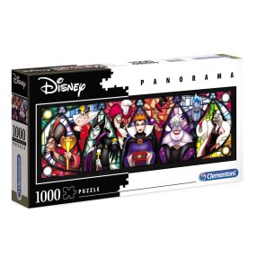   Disney Gonoszok Stained Glass 1000 db-os panoráma puzzle Clementoni