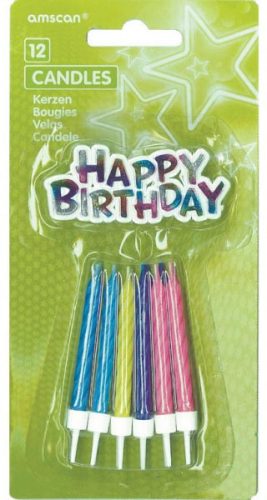 Happy Birthday Colorful gyertya szett 12 db-os