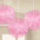 Színes Pink függő tüll pom pom dekoráció 3 db-os