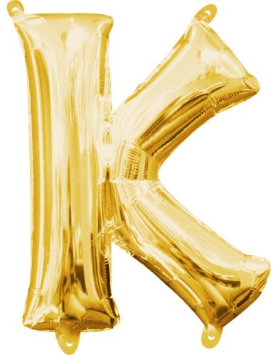 Arany Gold mini K betű fólia lufi 33 cm