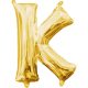 Arany Gold mini K betű fólia lufi 33 cm