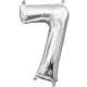 Ezüst Silver mini szám fólia lufi 7-es 40 cm