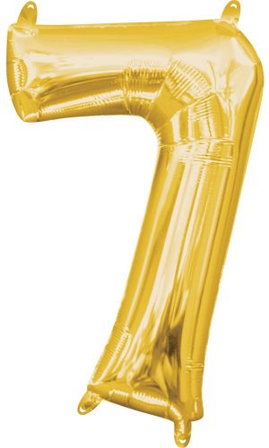 Arany Gold mini szám fólia lufi 7-es 40 cm