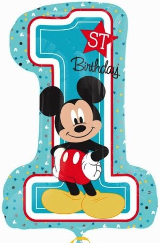 Disney Mickey Classic Első születésnap fólia lufi 71 cm