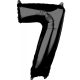 Fekete Black szám fólia lufi 7-es 66x43 cm