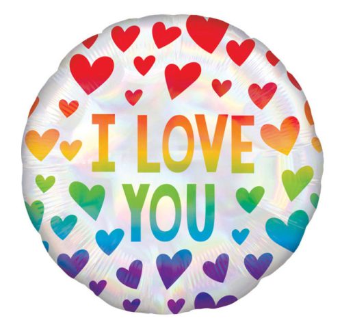 I love You Rainbow fólia lufi 43 cm