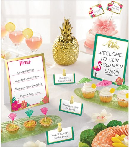 Színes Aloha asztali dekoráció szett 12 db-os