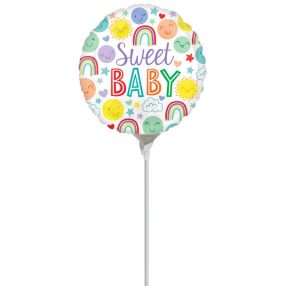 Színes Sweet baby mini fólia lufi 23 cm (WP)