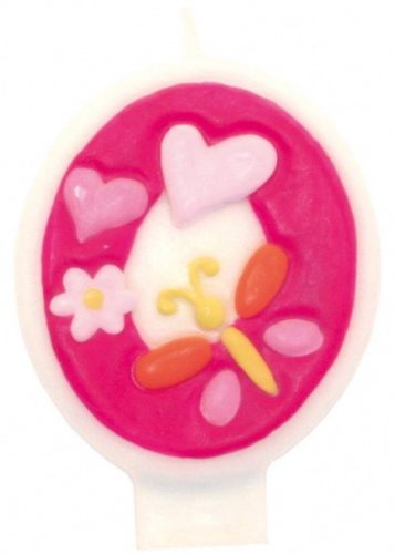 Virágos Butterfly számgyertya, tortagyertya 0-ás