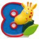 Szafari Giraffe tortagyertya, számgyertya 8-as