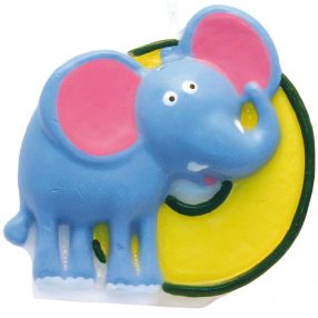 Szafari Elephant tortagyertya, számgyertya 0-ás