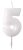 Fehér White csillámos gyertya 5-ös 6,5 cm