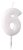 Fehér White csillámos gyertya 6-os 6,5 cm