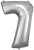 Ezüst Silver óriás szám fólia lufi 7-es, 83x55 cm