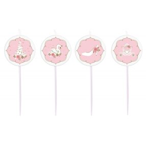 Hercegnők Swan mini tortagyertya, gyertya szett 4 db-os