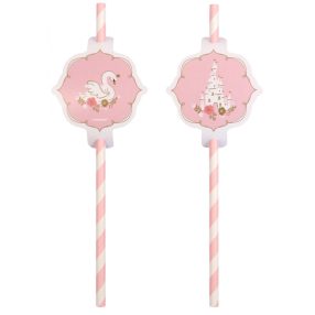 Hercegnők Swan papír szívószál, 8 db-os szett