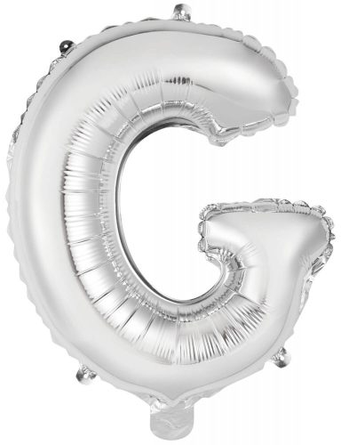 Ezüst Silver G betű fólia lufi 45 cm