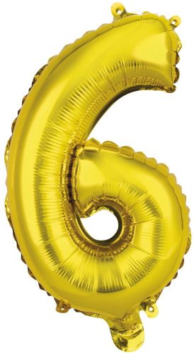 Arany Gold 6-os szám fólia lufi 45 cm