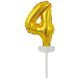 Arany Gold 4-es szám fólia lufi tortára 13 cm