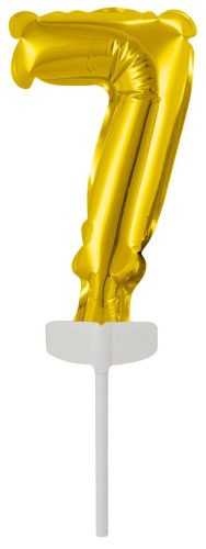 Arany Gold 7-es szám fólia lufi tortára 13 cm