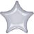 Ezüst Metallic Silver csillag fólia lufi 48 cm